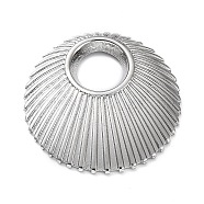 304 Stainless Steel Pendants, Flat Round Charm, Stainless Steel Color, 25x3mm, Hole: 7mm(STAS-M323-45P)