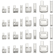 Elite 16 Sets 4 Styles Clothing Accessories, Zinc Alloy Zipper Repair Accessories 3#5#8#10# Insert Box and Pin Fix Retainer, Platinum, 8.5~17x5.5~12x4~6.5mm, Pin: 8.5~16.5x2~3.5x2~4mm, 2pcs/set, 4 sets/style(FIND-PH0020-13P)