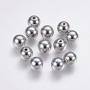 CCB Plastic Beads, Round, Platinum, 11.5x11.5mm, Hole: 2.5mm(CCB-G006-151P)