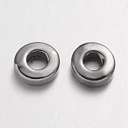 Tibetan Silver Beads, Lead Free and Cadmium Free, Donut, Gunmetal, 6x2mm, Hole: 2.5mm(K0NXR051)
