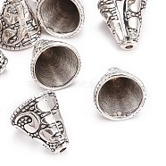 Tibetan Style Cone Alloy Bead Caps, Antique Silver, 13x12mm, Hole: 2~10mm(PALLOY-I112-09AS)