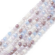 Gradient Color Electroplate Glass Bead Strands, AB Color Plated, Faceted, Teardrop, Thistle, 4.6x4mm, Hole: 1mm, about 99~101pcs/strand, 18.19~18.5 inch(46.2~47cm)(GLAA-E042-04B)