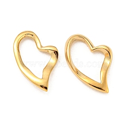 304 Stainless Steel Heart Linking Rings, Real 14K Gold Plated, 12.5x12.5x2mm(STAS-L022-221G)