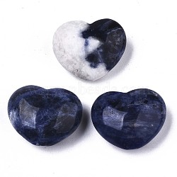 Natural Sodalite Heart Love Stone, Pocket Palm Stone for Reiki Balancing, 20x23x10mm(G-N0326-56B)