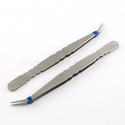 Iron Beading Tweezers, Stainless Steel Color, 133x10mm(TOOL-R018A)