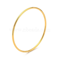 Ion Plating(IP) 304 Stainless Steel Simple Plain Bangle for Women, Real 18K Gold Plated, 0.2cm, Inner Diameter: 2-1/8 inch(5.5cm)(BJEW-F461-01C-G)