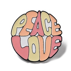 Love & Peace Theme Alloy Enamel Pin Brooch, for Backpack Clothes, Word, 28.5x1.5mm(JEWB-E035-01EB-01)