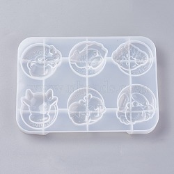 Silicone Molds, Resin Casting Molds, For UV Resin, Epoxy Resin Jewelry Making, Constellation, White, 183x129x20mm, Inner Size: 46~52x46~53mm(DIY-G007-11)