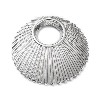 304 Stainless Steel Pendants, Flat Round Charm, Stainless Steel Color, 25x3mm, Hole: 7mm