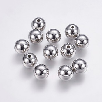 CCB Plastic Beads, Round, Platinum, 11.5x11.5mm, Hole: 2.5mm