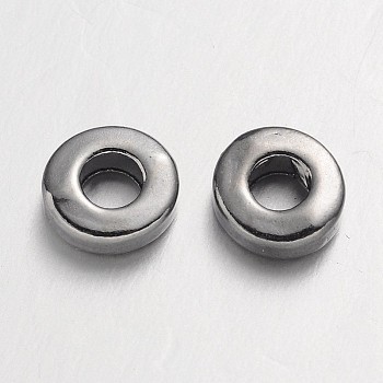 Tibetan Silver Beads, Lead Free and Cadmium Free, Donut, Gunmetal, 6x2mm, Hole: 2.5mm