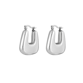 U-Shaped Stainless Steel Hoop Earrings for Women