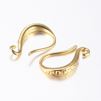 Brass Earring Hooks, Ear Wire, with Horizontal Loop, Long-Lasting Plated, Real 18K Gold Plated, 15x9x2mm, Hole: 1mm, 20 Gauge, Pin: 0.8mm