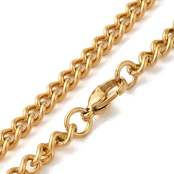 Ion Plating(IP) 304 Stainless Steel Cuban Link Chain Necklaces, Real 18K Gold Plated, 19.96 inch(50.7cm)