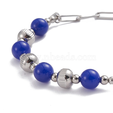 Bracelet rond en perles de pierres mélangées pour fille femme(BJEW-F418-06)-4
