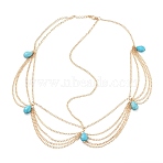 Women's Fashion Metal Head Chain Headband, Golden, 20.8 inch(OHAR-R150-03)