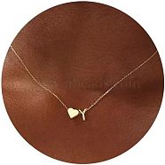 Simple Style Adjustable 316L Surgical Stainless Steel Heart and Initial Pendant Necklaces for Women, Real 14K Gold Plated, Letter Y, 16.93 inch(43cm)(WG95AEF-25)