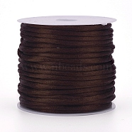 Nylon Cord, Satin Rattail Cord, for Beading Jewelry Making, Chinese Knotting, Coffee, 1mm, about 32.8 yards(30m)/roll(X-NWIR-L006-1mm-03)