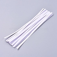 Kraft Paper Wire Twist Ties, with Iron Core, Bread Candy Bag Ties, White, 154x4x0.5mm, about 1000pcs/Bundle(AJEW-WH0114-03-15cm)