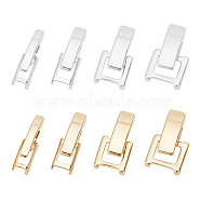 16Pcs 8 Styles Eco-Friendly Brass Watch Band Clasps, Long-Lasting Plated, Golden & Silver, 15~17x3.5~7.5x4mm, 2pcs/style(KK-AR0003-51)
