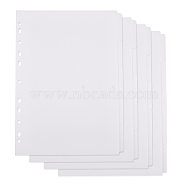 A4 Binder Divider Pages, Index Page, Rectangle, White, 298x220x0.3mm, Hole: 6mm & 10x6.5mm, 5pcs/set(DIY-WH0430-425B)