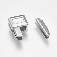 Clothing Accessories, Zinc Alloy Zipper Repair Accessories Insert Box and Pin Fix Retainer, Platinum, 13x9x6mm, Pin: 13x3.5x3mm(PALLOY-WH0013-C03-P)