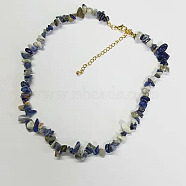 Natural Sodalite Chips Beaded Necklace, Gemstone Jewelry for Women, 15.75 inch(40cm)(NJEW-FZ00004-10)