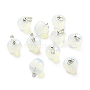 Opalite Pendants, with Platinum Brass Loops, Apple, 14~15x14x14mm, Hole: 6x3mm(X-G-Z022-01A)