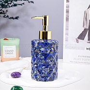 Natural Lapis Lazuli Dispenser Pump Bottles, Shower Shampoo Cosmetic Emulsion Storage Bottle, Column, 7.5x17cm(PW-WG94675-03)