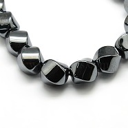 Grade AA Magnetic Synthetic Hematite Twist Bead Strands, 5x3mm, Hole: 1mm, about 80pcs/strand, 15.35 inch(G-G644-A-09)