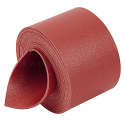 2M Flat Double Face Lychee Pattern Imitation Leather Band, Brown, 50x1.8mm, about 2.19 Yards(2m)/Roll(LC-WH0010-01C-03)