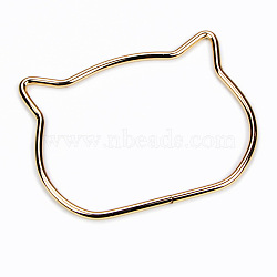 Alloy Bag Handles, Cat Head, Bag Replacement Accessories, Golden, 7.3x10.5x0.5cm(PURS-PW0001-362A-G)