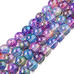 Baking Painted Glass Beads Strands, Imitation Opalite, Round, Dark Orchid, 6mm, Hole: 1.3~1.6mm, about 133pcs/strand, 31.4 inch(X-DGLA-Q023-6mm-DB57)