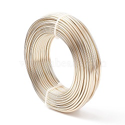 Round Aluminum Wire, Bendable Metal Craft Wire, for DIY Jewelry Craft Making, Champagne Gold, 10 Gauge, 2.5mm, 35m/500g(114.8 Feet/500g)(AW-S001-2.5mm-26)