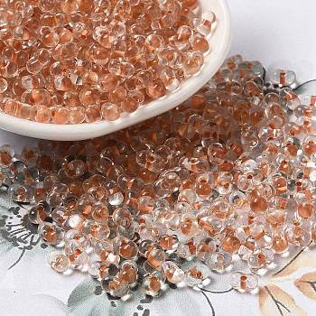 Glass Seed Beads, Peanut, Camel, 5.5~6x3~3.5x3mm, Hole: 1~1.2mm, about 4000pcs/pound