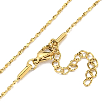 304 Stainless Steel Serpentine Chain Necklaces, Real 18K Gold Plated, 17.60x0.05 inch(44.7x0.13cm)