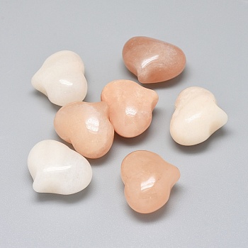 Natural Pink Aventurine Heart Palm Stone, Pocket Stone for Energy Balancing Meditation, 20~21x25~25.5x13~14mm