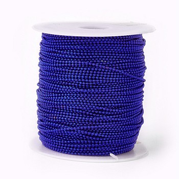 Iron Ball Chains, Soldered, with Spool, Electrophoresis, Blue, 1.5mm, about 100yards/roll(91.44m/roll)