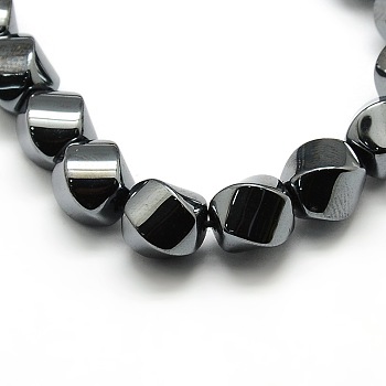 Grade AA Magnetic Synthetic Hematite Twist Bead Strands, 5x3mm, Hole: 1mm, about 80pcs/strand, 15.35 inch