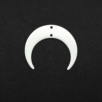 201 Stainless Steel Pendant, Moon, Stainless Steel Color, 25.5x30x1mm