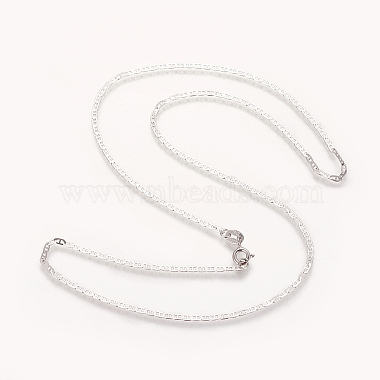 Rhodium Plated 925 Sterling Silver Mariner Link Chain Necklaces(STER-L059-11P)-2
