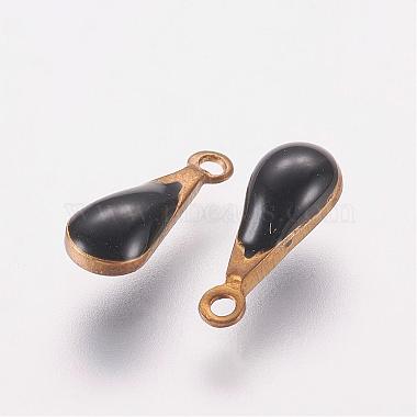 Antique Golden Plated Brass Enamel Teardrop Charms(KK-Q571-01H)-2