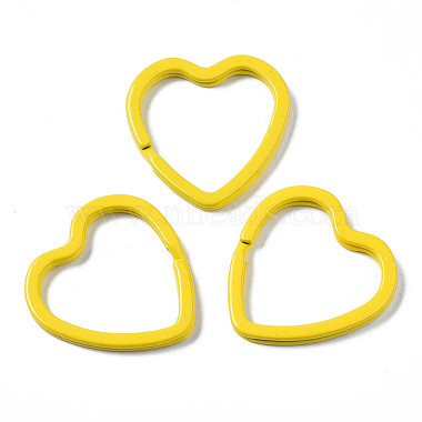 Yellow Heart Iron Split Key Rings