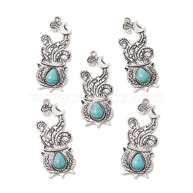 Antique Silver Others Synthetic Turquoise Pendants