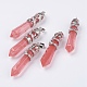 Watermelon Stone Glass Big Pointed Pendants(G-G738-A-11)-1