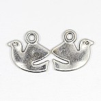 Alloy Charms, Cadmium Free & Lead Free, Dove of Peace, Antique Silver, 16x13x1.5mm, Hole: 2mm(EA9092Y)