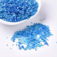 COE 85 Medium Size Fusible Glass Fine Frit, for DIY Creative Fused Glass Art Pieces, Deep Sky Blue, 1.2~2.7mm, about 30g/bag(MRMJ-G012-B-20)