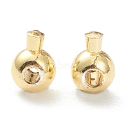Brass Crimp Beads, Long-Lasting Plated, Round, Golden, 4.5x3.5x3mm, Hole: 0.8mm(X-KK-F826-04G)