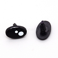 Plastic Eye, Doll Making Supplies, Black, 11.5x14x10mm, Pin: 3.5mm(DIY-WH0214-01D)