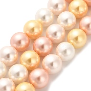 Shell Pearl Beads Strands, Grade A, Round, Polished, Mixed Color, 8.5mm, Hole: 0.7mm, about 49pcs/strand, 15.63''(39.7cm)(BSHE-XCP0001-36)